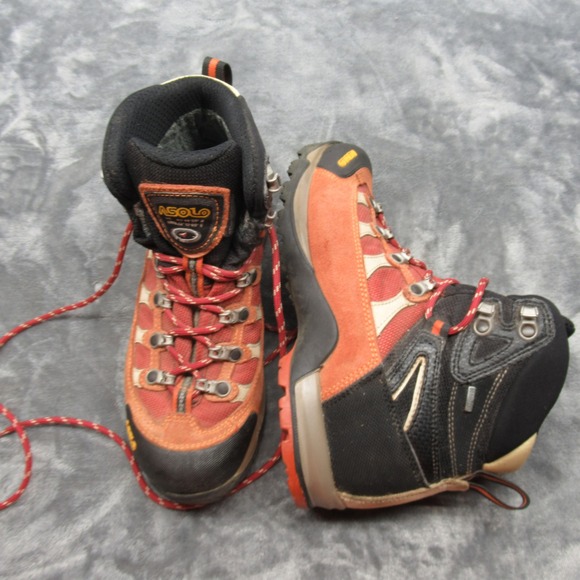 Asolo Hiking Boots Womens 6 Peach Black Gore-Tex Waterproof Lace-Up Outdoor‎ - Picture 2 of 16